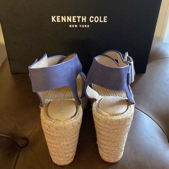 Kenneth Cole New York Olivia Cross Espadrille Wedge Sandal in Lapis Blue - Picture 3 of 6